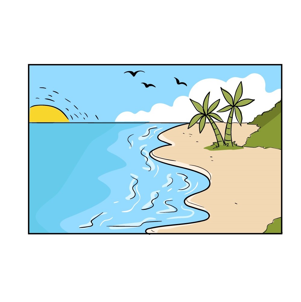 Cách vẽ bãi biển - Dạy Vẽ