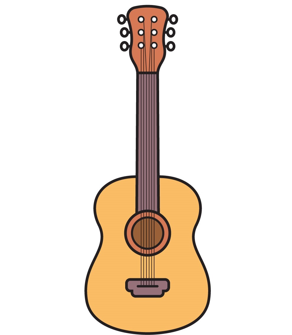 Cách vẽ một cây đàn guitar đơn giản như thế nào?
