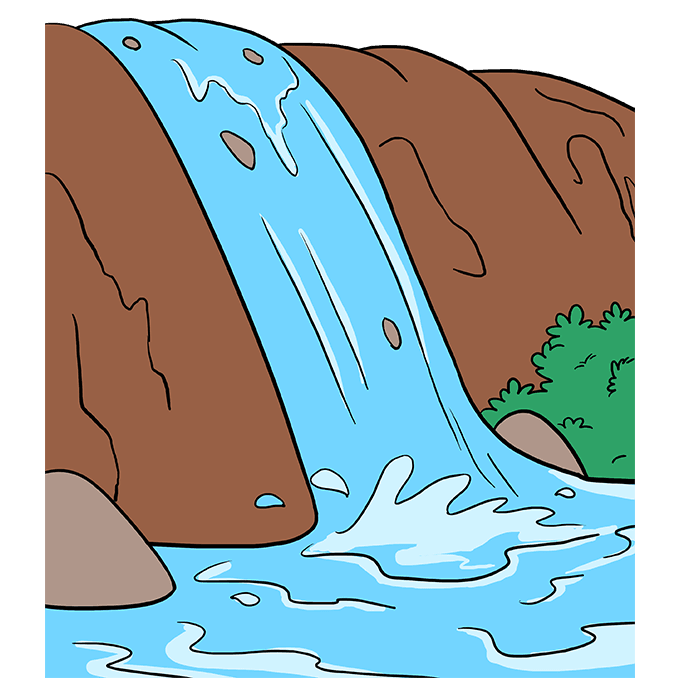 Cách vẽ thác nước