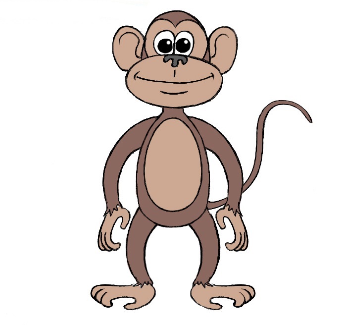 vẽ con khỉ đơn giản