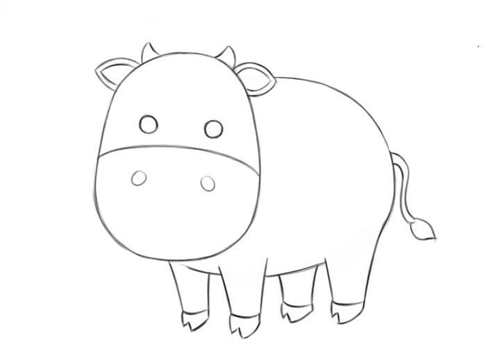 Cách vẽ con bò - Dạy Vẽ