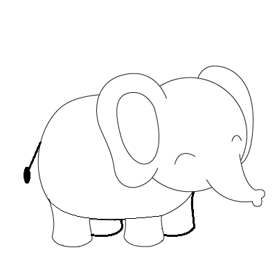 23 mẫu tranh tô màu con voi dễ thương cute cho bé