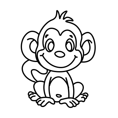 Tranh Tô Màu Con Khỉ Ngộ Nghĩnh Đáng Yêu Siêu Dễ Thương