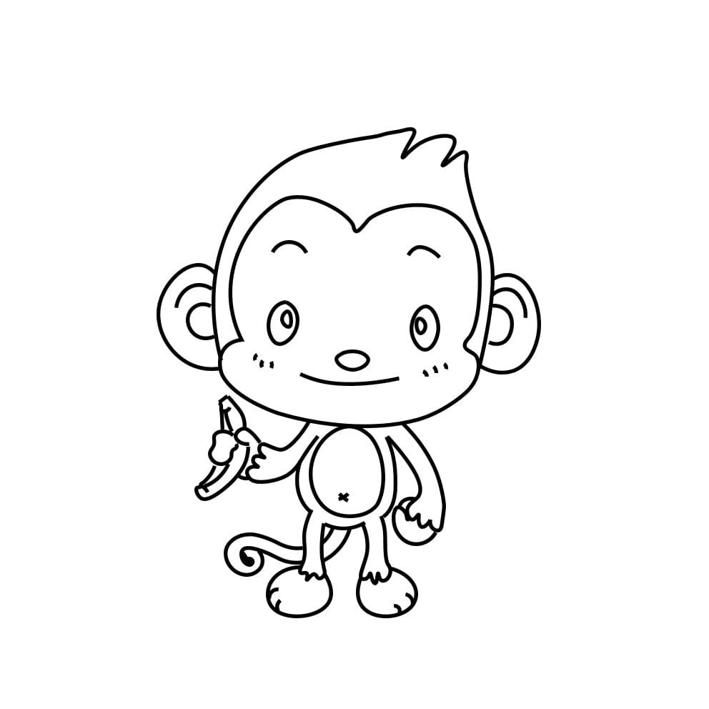 Vẽ khỉ cute: \
