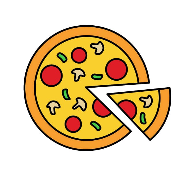 Cách vẽ bánh Pizza