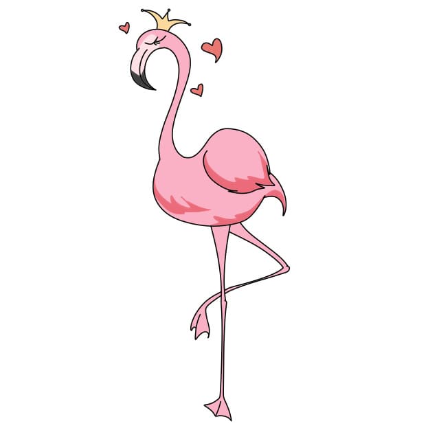Cách vẽ con chim hồng hạc - Dạy Vẽ