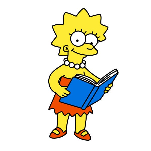 Cách vẽ nhân vật Lisa Simpson