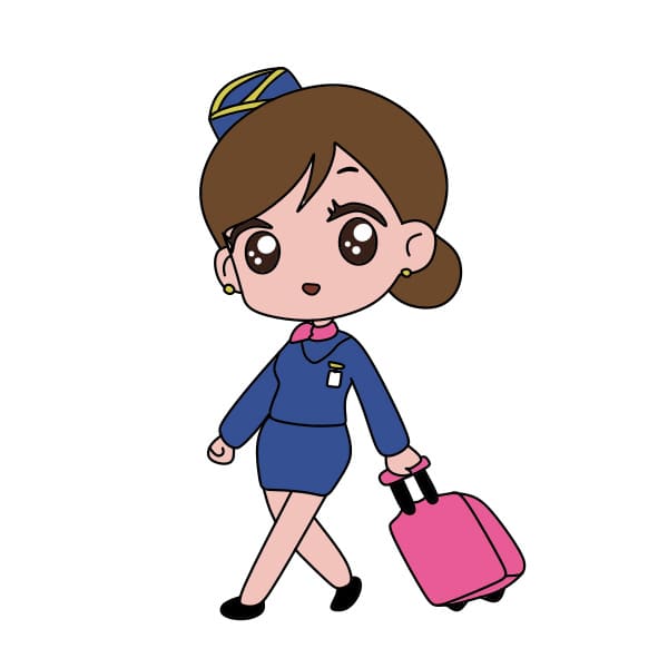 Cách vẽ nữ tiếp viên hàng không