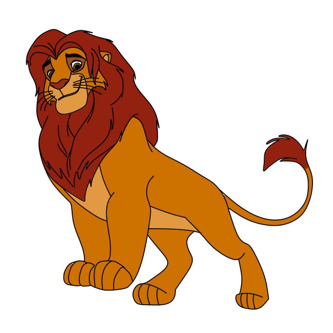 Cách vẽ vua sư tử Simba