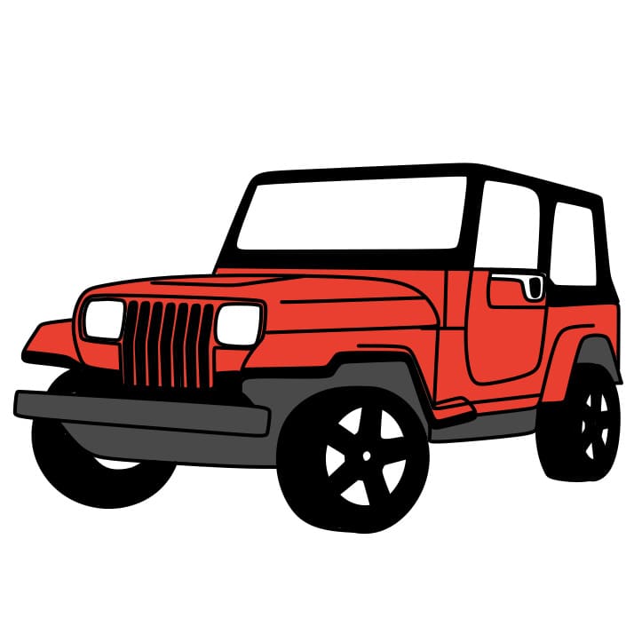 Cách vẽ xe Jeep