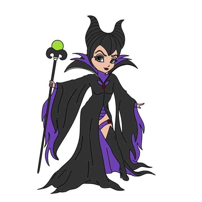 Cách vẽ nhân vật Maleficent