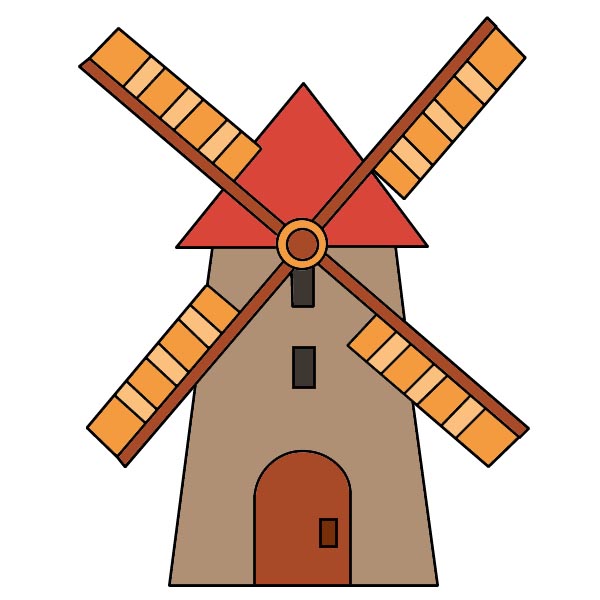 Cách vẽ Cối Xay Gió