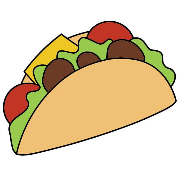 Cách vẽ Bánh Taco 