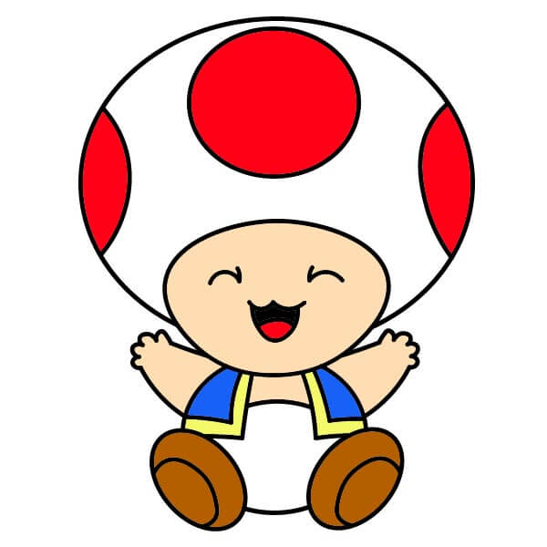 Cách vẽ Toad Mario