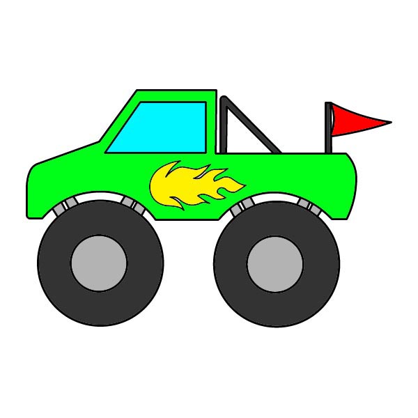 Cách vẽ Xe tải quái vật