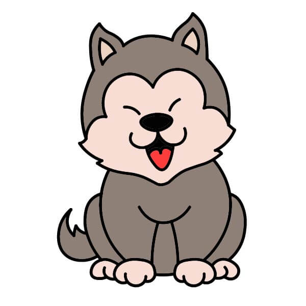 Cách vẽ chó Husky