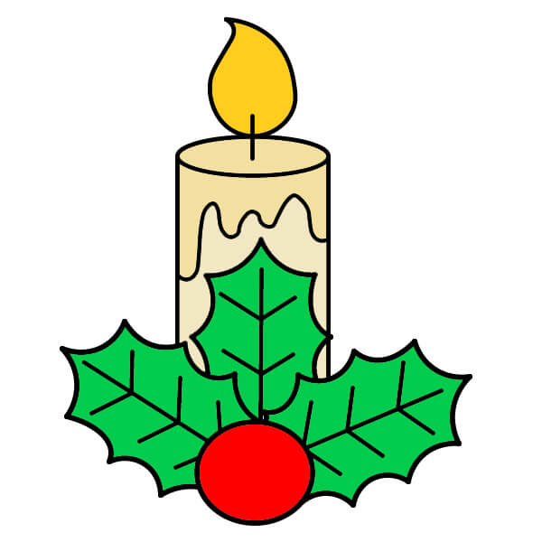 Cách vẽ Nến Giáng sinh